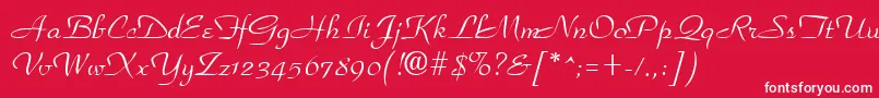 フォントParkplaceRegular – 赤い背景に白い文字