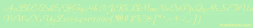 ParkplaceRegular Font – Yellow Fonts on Green Background