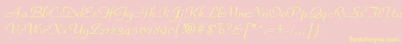 ParkplaceRegular Font – Yellow Fonts on Pink Background