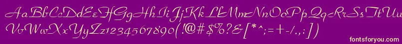 ParkplaceRegular Font – Yellow Fonts on Purple Background