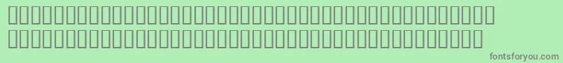 Fonte Finalfretboarddemo – fontes cinzas em um fundo verde