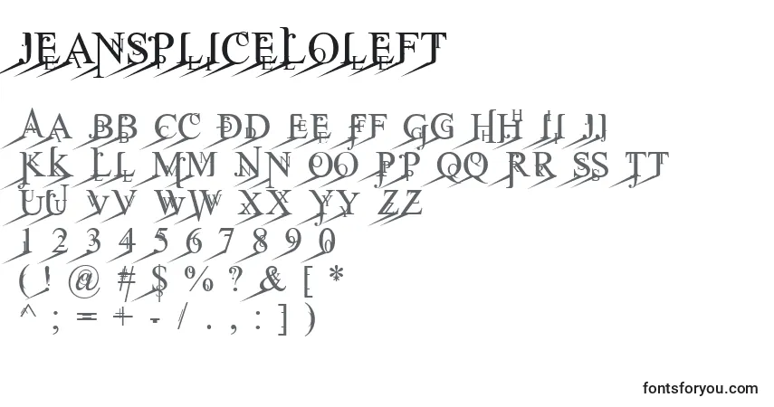 JeanSpliceLoleft-fontti – aakkoset, numerot, erikoismerkit