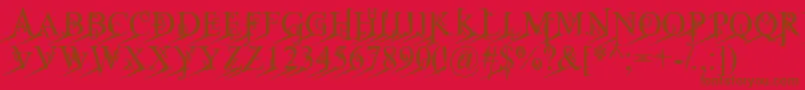 JeanSpliceLoleft Font – Brown Fonts on Red Background