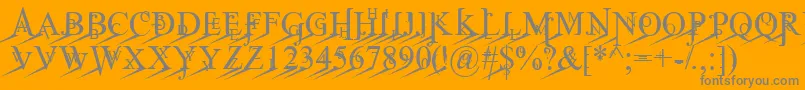 JeanSpliceLoleft-Schriftart – Graue Schriften auf orangefarbenem Hintergrund