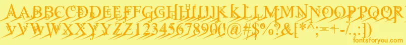 JeanSpliceLoleft Font – Orange Fonts on Yellow Background