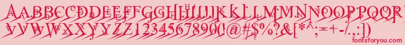 JeanSpliceLoleft Font – Red Fonts on Pink Background