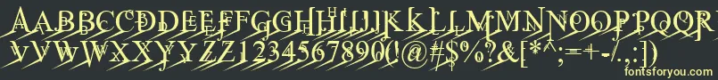 フォントJeanSpliceLoleft – 黒い背景に黄色の文字