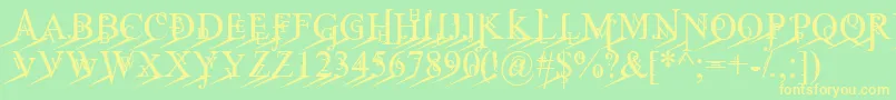 JeanSpliceLoleft Font – Yellow Fonts on Green Background