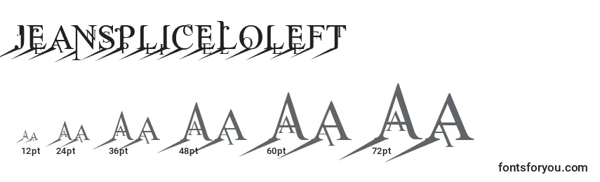 Размеры шрифта JeanSpliceLoleft