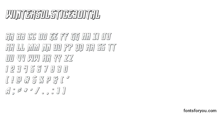 Wintersolstice3Ditalフォント–アルファベット、数字、特殊文字