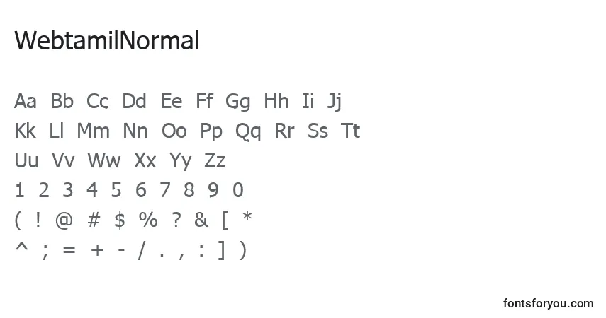A fonte WebtamilNormal – alfabeto, números, caracteres especiais