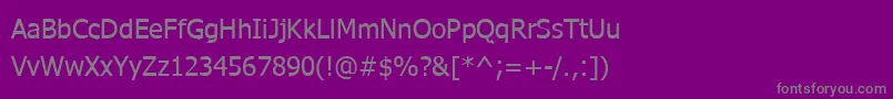 WebtamilNormal-fontti – harmaat kirjasimet violetilla taustalla