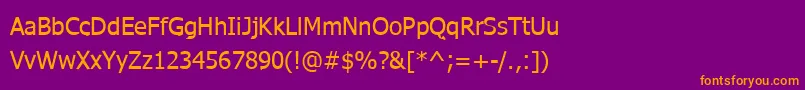 WebtamilNormal-Schriftart – Orangefarbene Schriften auf violettem Hintergrund