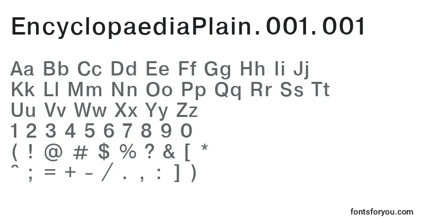 A fonte EncyclopaediaPlain.001.001 – alfabeto, números, caracteres especiais