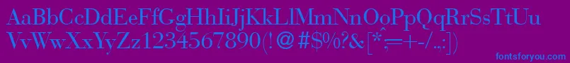 BodonirecutRegular Font – Blue Fonts on Purple Background