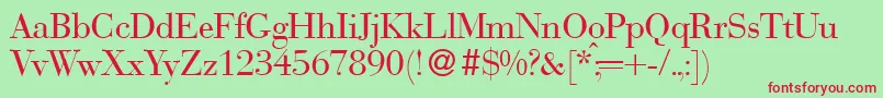 BodonirecutRegular Font – Red Fonts on Green Background