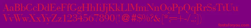 BodonirecutRegular-Schriftart – Rote Schriften auf violettem Hintergrund