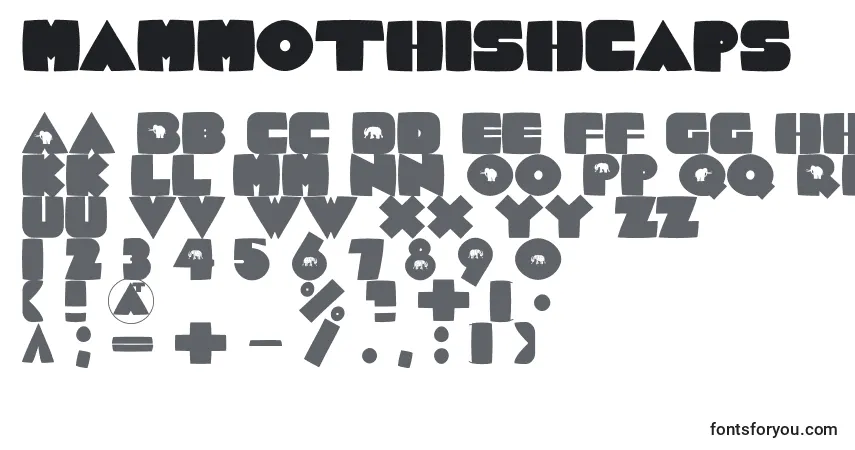 A fonte Mammothishcaps – alfabeto, números, caracteres especiais