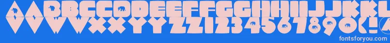 Mammothishcaps Font – Pink Fonts on Blue Background