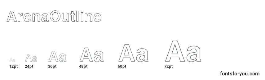 Размеры шрифта ArenaOutline