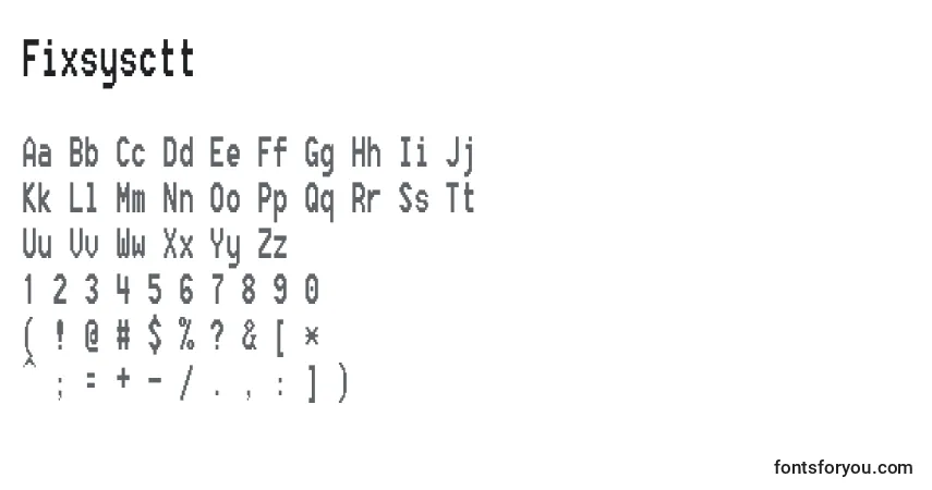 A fonte Fixsysctt – alfabeto, números, caracteres especiais