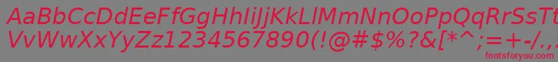 フォントVerait – 赤い文字の灰色の背景