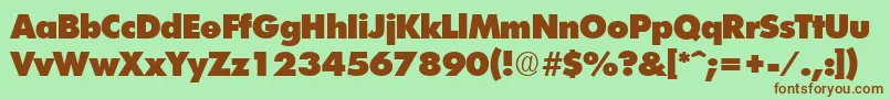 FuturistExtraheavyRegular Font – Brown Fonts on Green Background