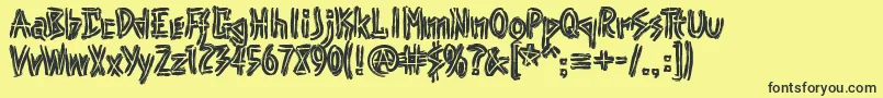 Punk-Schriftart – Schwarze Schriften auf gelbem Hintergrund