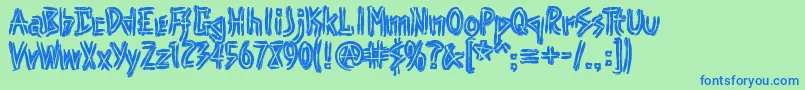 Punk Font – Blue Fonts on Green Background