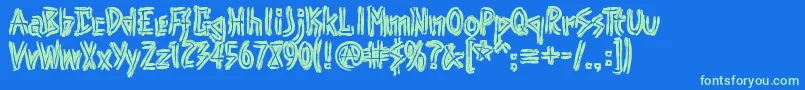 Punk Font – Green Fonts on Blue Background
