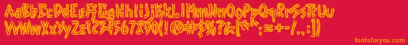 Punk Font – Orange Fonts on Red Background