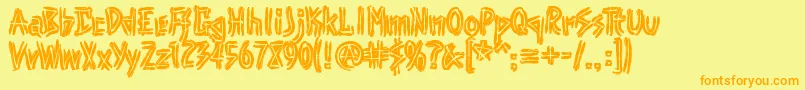 Punk-fontti – oranssit fontit keltaisella taustalla