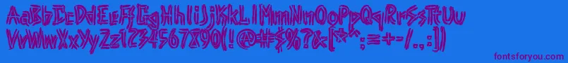 Punk Font – Purple Fonts on Blue Background