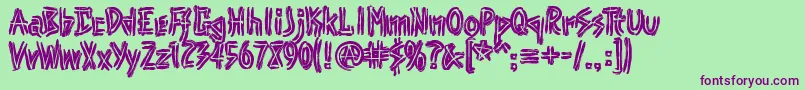 フォントPunk – 緑の背景に紫のフォント