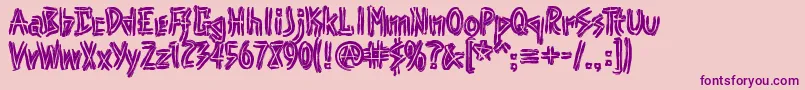 Punk Font – Purple Fonts on Pink Background
