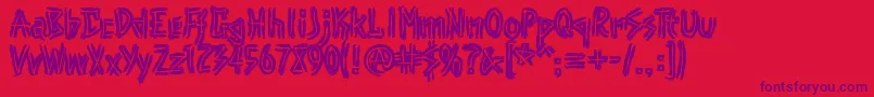Punk Font – Purple Fonts on Red Background