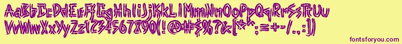 Punk Font – Purple Fonts on Yellow Background