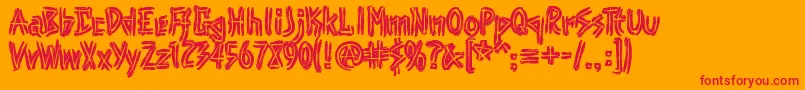 フォントPunk – オレンジの背景に赤い文字
