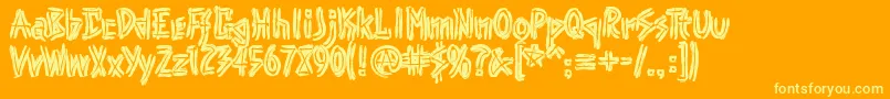 Fonte Punk – fontes amarelas em um fundo laranja