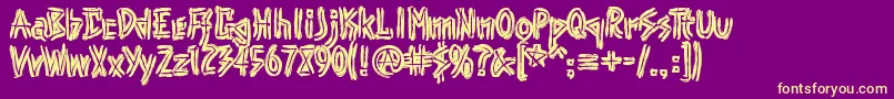 Шрифт Punk – жёлтые шрифты на фиолетовом фоне