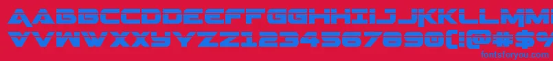 Geminalaser-Schriftart – Blaue Schriften auf rotem Hintergrund