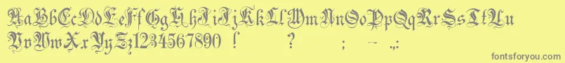 Czcionka Zenda – szare czcionki na żółtym tle