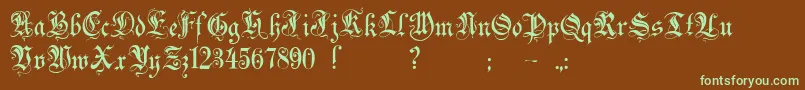 Zenda Font – Green Fonts on Brown Background