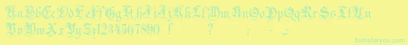 Zenda-Schriftart – Grüne Schriften auf gelbem Hintergrund