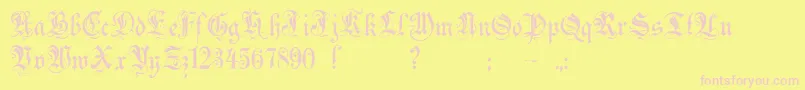 Zenda Font – Pink Fonts on Yellow Background