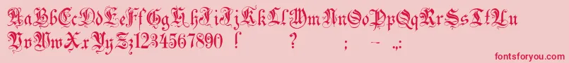フォントZenda – ピンクの背景に赤い文字