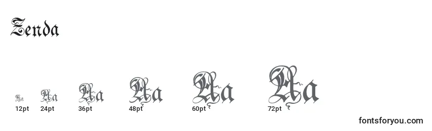 Zenda Font Sizes