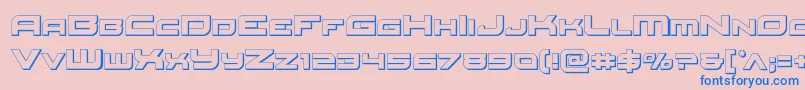 Redrocket3D Font – Blue Fonts on Pink Background