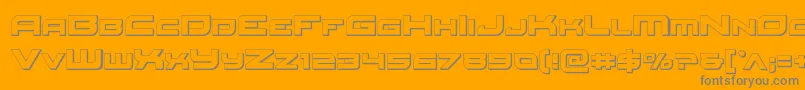 Czcionka Redrocket3D – szare czcionki na pomarańczowym tle