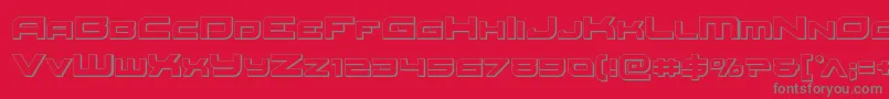 Czcionka Redrocket3D – szare czcionki na czerwonym tle